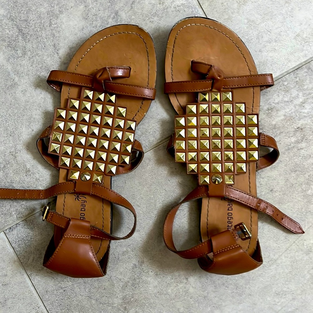 Gold studded sandals